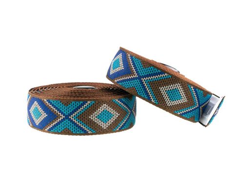 Blb-brick-lane-bikes BLB Brick Lane Bikes Pro Woven Bar Tape BRBN, 2,5 mm - Aztech Blue