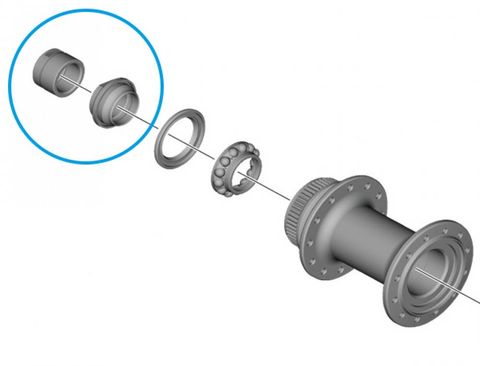 Shimano SHIMANO Konus WH-RS710 links mit Endkappe - Rennrad-Laufrad, Schnellspannachse, Felgenbremse