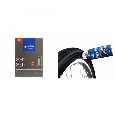 Schwalbe Schwalbe 1x Schlauch SV19F Freeride (54/75-622) 27.5 -28 - 29 Zoll + 1x Montage Fluid (50 ml)