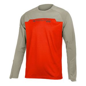 Endura ENDURA MT500 Burner MTB Fietsshirt Lange Mouwen Rood/Beige Heren