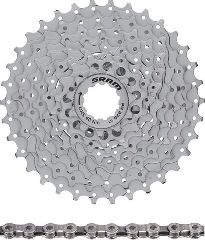 Sram SRAM PG-970 Kassette + PC 971 Kette 9-fach Verschleißset 114 11-34