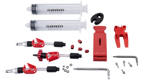 Sram SRAM Ontluchtingsset Standaard (DOT) V2 zonder DOT 5.1. Remvloeistof transparant/rood