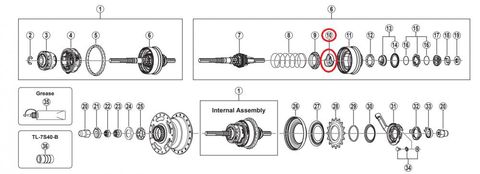 Shimano SHIMANO Nockenscheibe SG-3R75 - Ersatzteil für Getriebenabe, 12 g