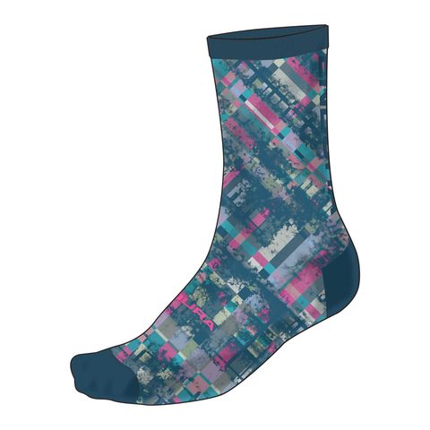 Endura Endura Patchwork LTD Print Socke - Barra Blau S-M