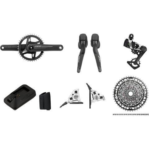 Sram SRAM Red XPLR E1 Wide AXS 1x13-fach Komplettgruppe black silver 165,0 mm ohne SRAM XDR 10-46 SRAM XDR ohne 40