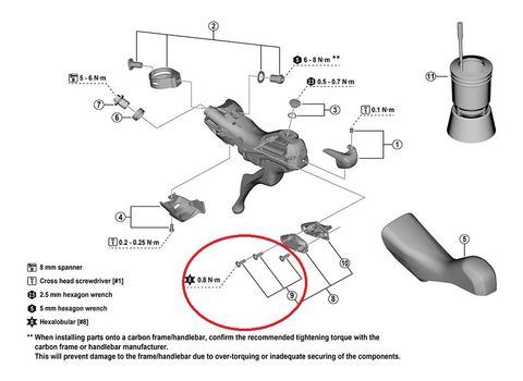Shimano SHIMANO Befestigungsschraube SHIMANO ST-R7120 Ausgleichsbehälter 3st. Ersatzteil für Hydraulikbremse