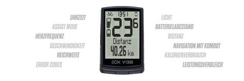 Sigma SigmaSport Sigma EOX VIEW 1300 E-Bike-Computer Schwarz - Kabelloses Display mit Komoot-Navigation
