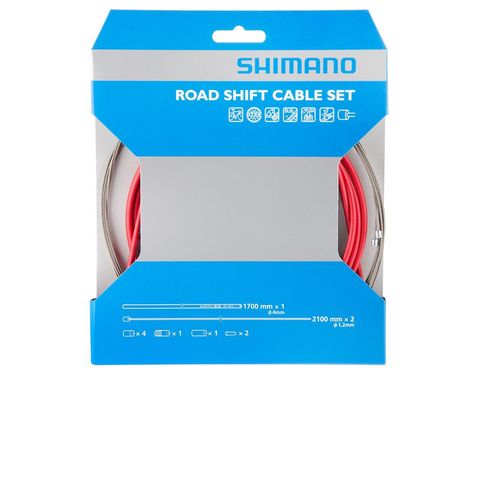 Shimano Shimano Race Schaltzugset rot Y60098014 - Präzise Schaltperformance für Rennrad & Race-Bikes