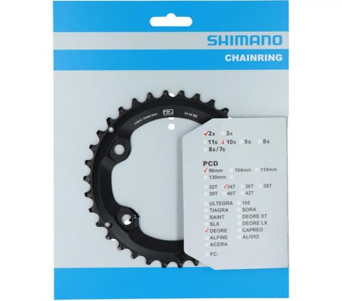 Shimano SHIMANO Kettenblatt DEORE FC-M6000-2 34 Zähne - präziser Antrieb für 2-fach Kurbeln
