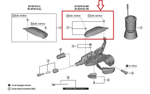 Shimano Shimano obere Schalthebel-Abdeckung links ST-EF515 3-fach