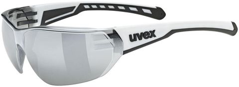 Uvex UVEX equate Sportbrille - weiß matt mit silber verspiegelten Gläsern, 100% UV-Schutz, Softbügel, Soft-Nasenpads, beschlagfrei, kratzfest, ideal für Sport & Outdoor