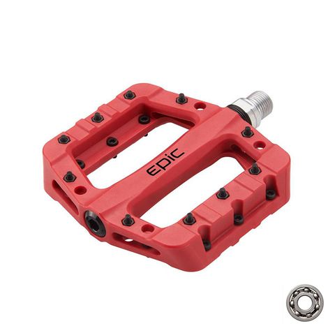 Epic-bike-parts Epic Rulmanlı Bisiklet Pedalı Plastik Kırmızı PDL-162