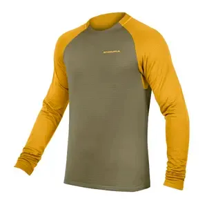 Endura ENDURA Singletrack Fleece MTB Fietsshirt Lange Mouwen Groen/Geel Heren