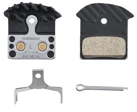Shimano Shimano Scheibenbremsbeläge J04C-MF Metall mit Kühlrippen - schwarz - Größe 1 Paar