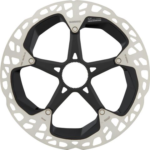 Shimano Shimano Bremsscheibe RT-MT900 Center Lock Magnet + Innenverzahnung für XTR silber schwarz 180 mm