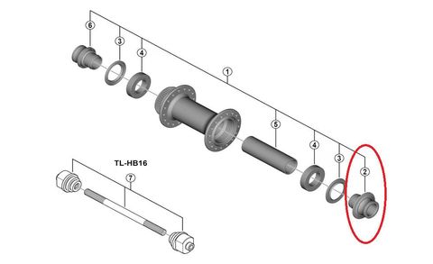Shimano SHIMANO Achskappe HB-TC500-12 rechts 12 - präziser Ersatz für Vorderradnaben