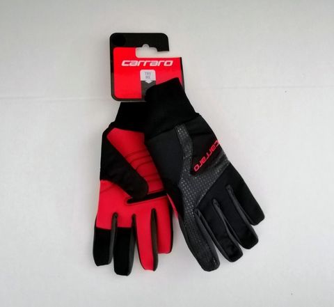 Carraro Carraro Uzun Parmak Kışlık Eldiven Siyah/Kırmızı -S Beden-