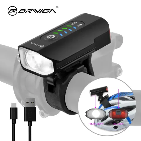 Kask Briviga LW-F500 600 Lümen Usb-C Bisiklet Kırmızı/Beyaz Kask Lambası