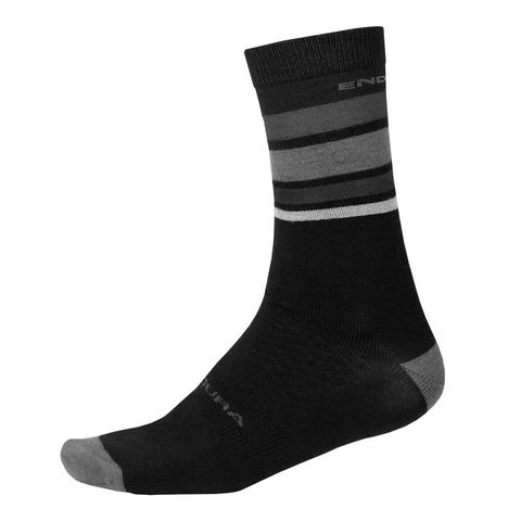 Endura Endura BaaBaa Merino Streifen Socken - Mattschwarz L-XL