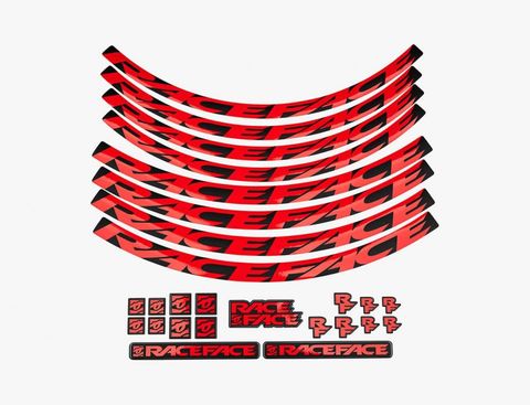 Race Face Race Face Laufrad Decal Set, XL, red rot - stylische Felgendekore für dein Bike