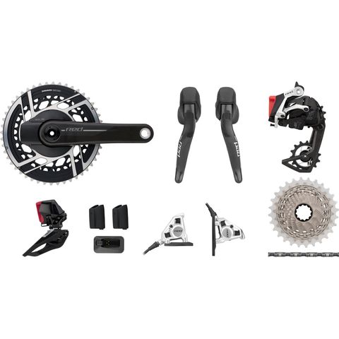 Sram SRAM Red E1 AXS Powermeter HRD FM Gruppe 2x12-fach 35-48 black 165,0 mm Anlöt SRAM XDR 10-33 SRAM XDR ohne