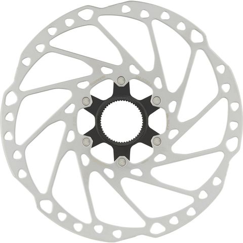 Shimano Shimano Bremsscheibe SM-RT64 Center Lock Magnet + Innenverzahnung für Deore silber schwarz 203 mm