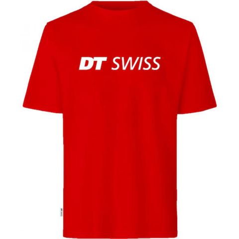 DT Swiss DT Swiss T-Shirt DT SWISS Classic Logo XL Rot - sportliches Unisex Shirt in moderner Ausführung