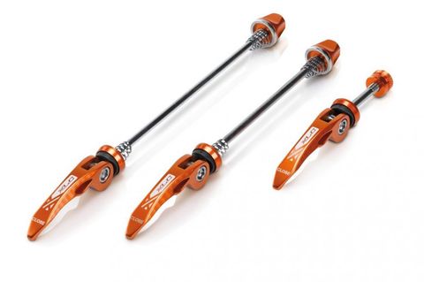 XLC XLC Schnellspannset QR-L05, 3-teilig, orange, für Vorder- und Hinterrad sowie Sattelstütze, Material: Stahl und Aluminium