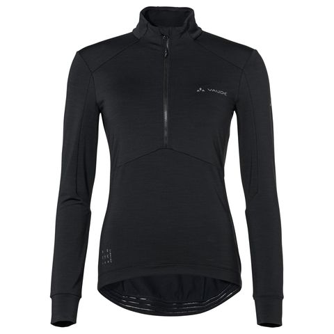 VAUDE VAUDE WOMEN’S KURO HALFZIP LS TRICOT fietsshirt lange mouw dames 36 black