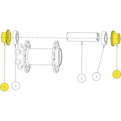 SUNringlé SUNringle Endkappen für Super Bubba, Bubba, 12 x 148/157 mm - präziser Laufradabschluss