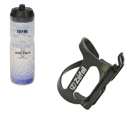 Zéfal Zefal 1x Trinfklaschenhalter WIIZ schwarz inkl 1x Zefal Trinkflasche Arctica 750ml blau