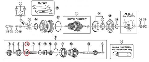 Shimano SHIMANO Rückholfeder SG-4C35 - Ersatz-Rückholfeder für Schalt-/Nabensysteme, ca. 11 g