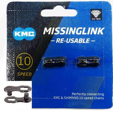 Kmc KMC CL-559 DLC Missing Link Kettingschakel 2-Set Shimano/SRAM/KMC 10-speed zwart