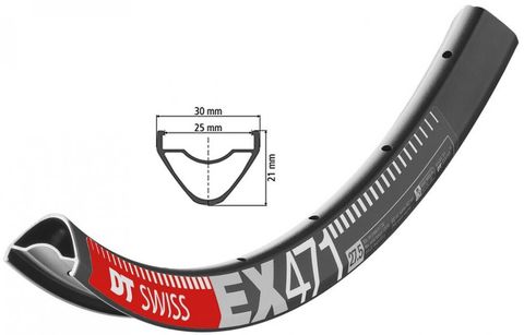 DT Swiss DTSwiss DT Swiss Felge EX 471 27,5" 32 Loch Schwarz - robuste Enduro-Felge für harte Trails