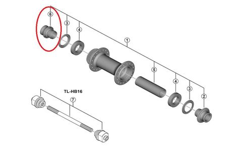 Shimano SHIMANO Achskappe HB-TC500-12 links 12 - präziser Abschluss für Vordernaben