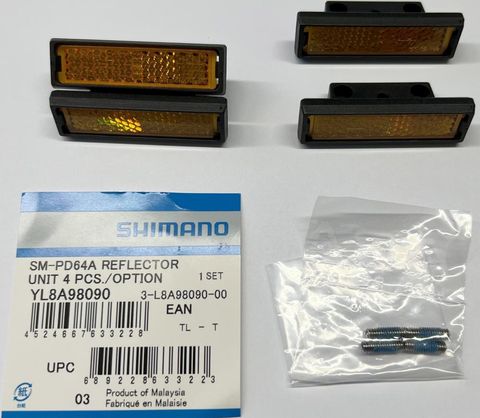 Shimano SHIMANO Reflektorsatz SM-PD64A - Ersatz-Reflektoren für Pedale, ca. 36 g