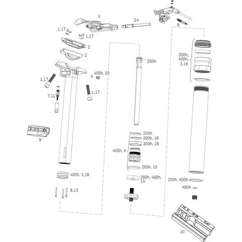 RockShox RockShox Ersatzteile Reverb Sattelstütze (B1 / 2017 - 2019) silber