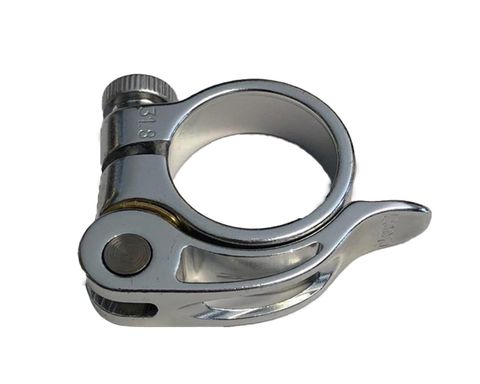 Zoom Zoom AT-101 Alüminyum 31.8mm Pirinç Pullu Mandallı Sele Kelepçesi Gümüş