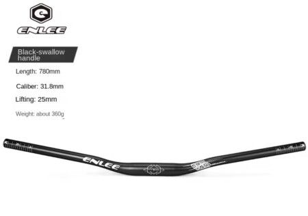 Enlee ENLEE Riser Açılı 9mm Gidon Siyah 31.8mm