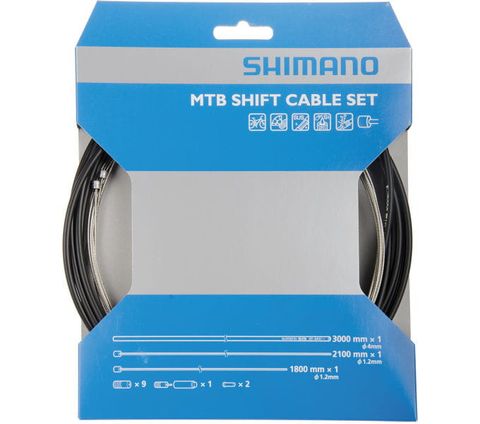 Shimano Shimano MTB Schaltzug-Set Edelstahl, 3000 mm Hülle - schwarz
