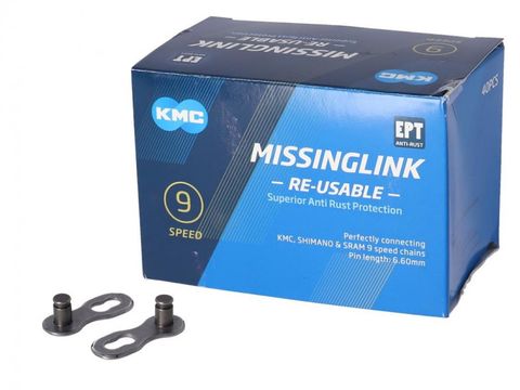 Kmc KMC MissingLink 9R EPT Kettenschloss 9-fach silber - 40 Stück mit Anti-Rost-Technologie - Kettenverschlussglied