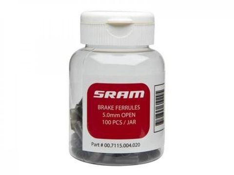 Sram SRAM Bremskabel-Endkappen 5,0 mm, schwarz, 100 Stk - Sauberer Abschluss und sicherer Halt