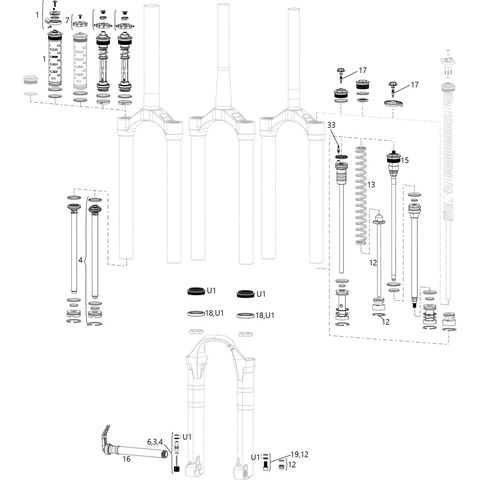 RockShox RockShox Ersatzteile Lyrik A1 A2 2010 2016 7 blau
