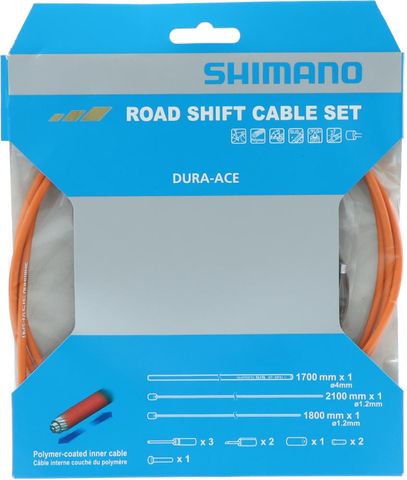 Shimano SHIMANO Schaltzug-Set Road polymerbeschichtet - präzise Schaltperformance, Orange