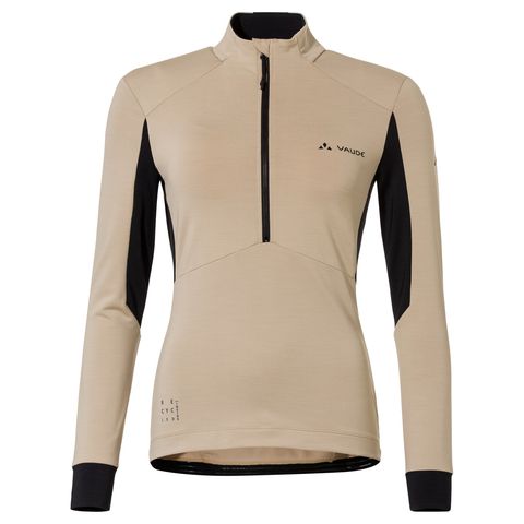 VAUDE VAUDE WOMEN’S KURO HALFZIP LS TRICOT fietsshirt lange mouw dames 36 linen