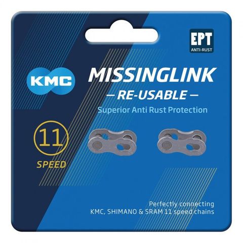 Kmc KMC Missinglink 11R EPT Silber 2 Stück f. Kettenschloss 5,65mm 11-fach re-usable