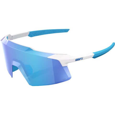 100% 100% Aerocraft Hiper Sportbrille matte white hiper blue mirror