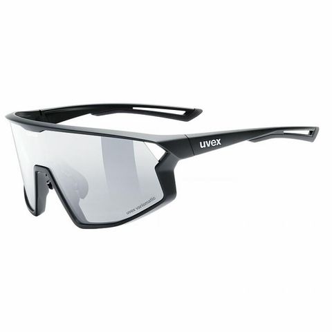 Uvex uvex skyryse V Sportbrille in Black Matt mit litemirror silver Scheibe bietet selbsttönende uvex variomatic®-Technologie, 100% UV-Schutz und uvex supravision® Anti-Beschlag-Beschichtung für klare Sicht bei allen Lichtverhältnissen