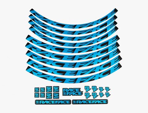 Race Face Race Face Laufrad Decal Set small neon blau - stylisches Upgrade für dein Bike