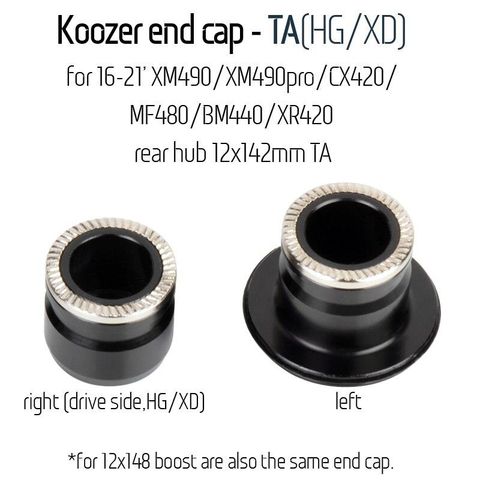 Koozer Koozer XM490 HG/XD 12x142mm/12x148mm Arka Göbek Sokma Mil (Thru Axle) Adaptör